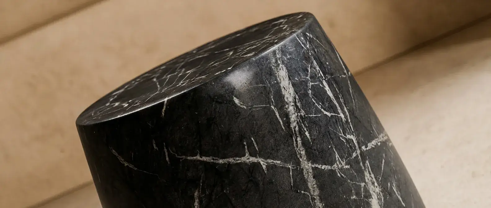 Marble surface with natural veining