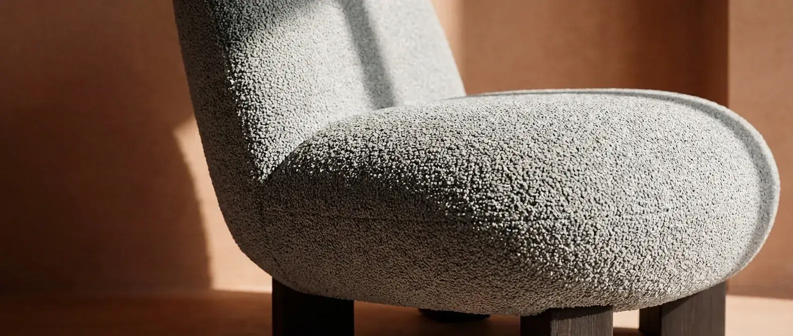 Upholstered sofa fabric detail
